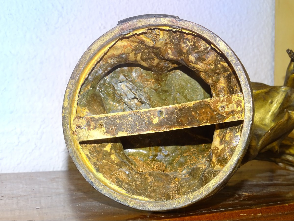 Large Patinated Bronze Regule Statue Of Fortune, Signed Louis Auguste Moreau-photo-8