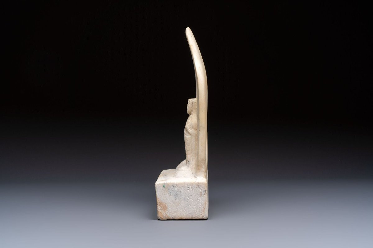 White Marble Stele, Northern Qi Dynasty, Pair Of Bodhisattvas Avalokiteśvara, 6th Century-photo-4