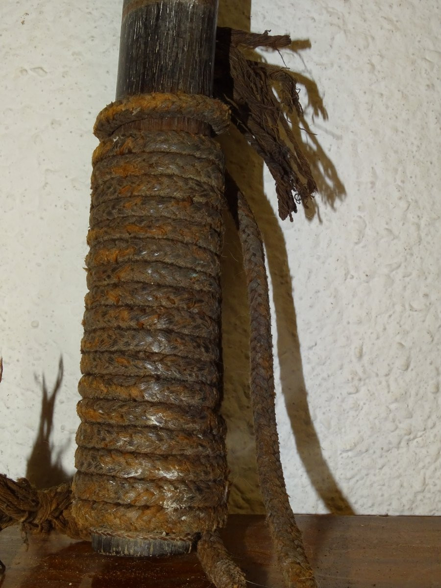 Indonesian Saber Or Sword, Split Bamboo Scabbard, 19th Century-photo-3