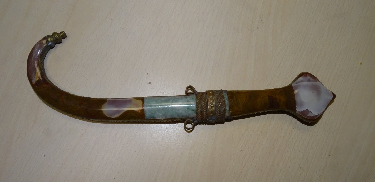 poignard traditionnel marocain -koumia en pierres dures-photo-2