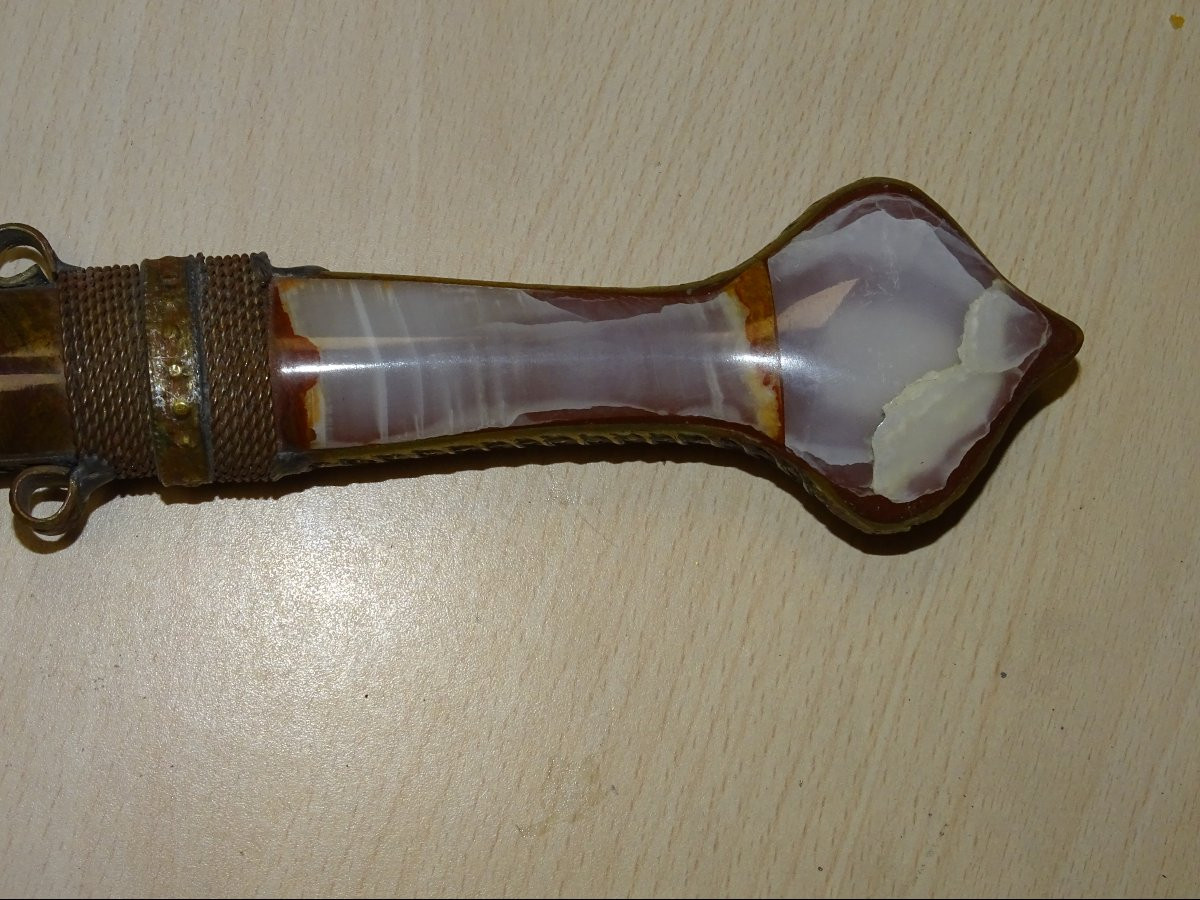 poignard traditionnel marocain -koumia en pierres dures-photo-1