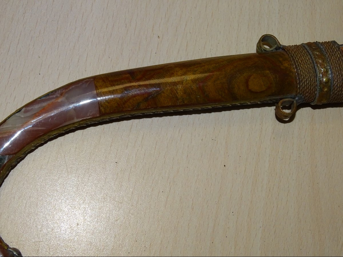 poignard traditionnel marocain -koumia en pierres dures-photo-2