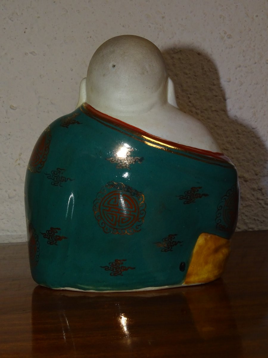 Laughing Buddha, Also Known As Milefo, Signed On The Underside, Chinese Porcelain, 15 Cm-photo-3