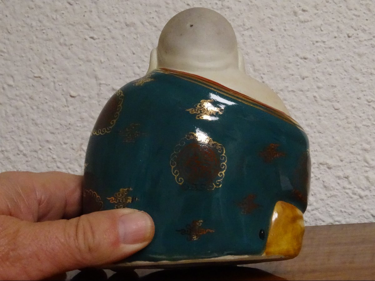 Laughing Buddha, Also Known As Milefo, Signed On The Underside, Chinese Porcelain, 15 Cm-photo-4