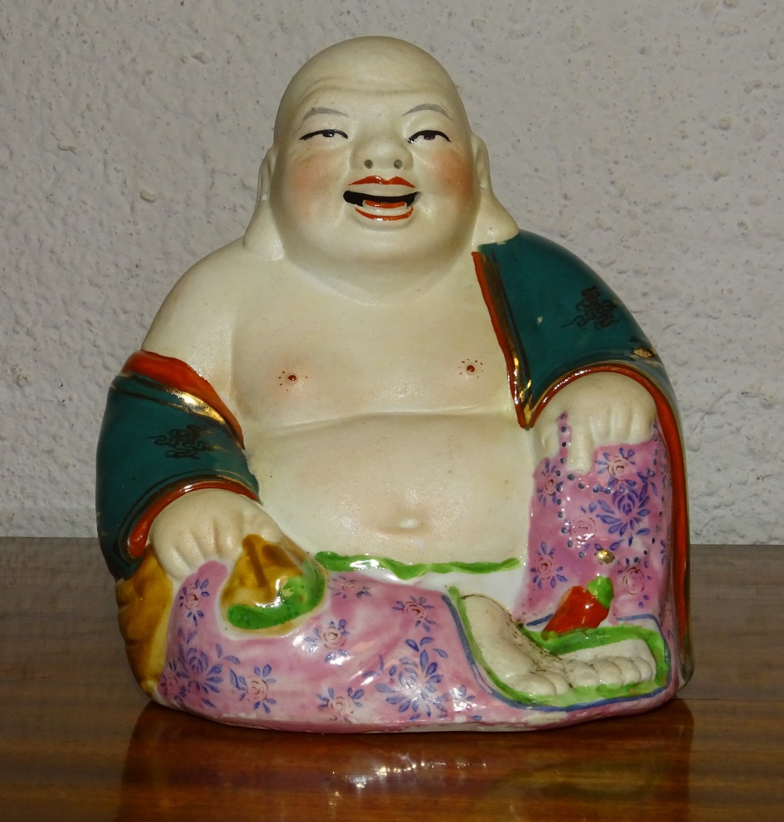 Laughing Buddha, Also Known As Milefo, Signed On The Underside, Chinese Porcelain, 15 Cm