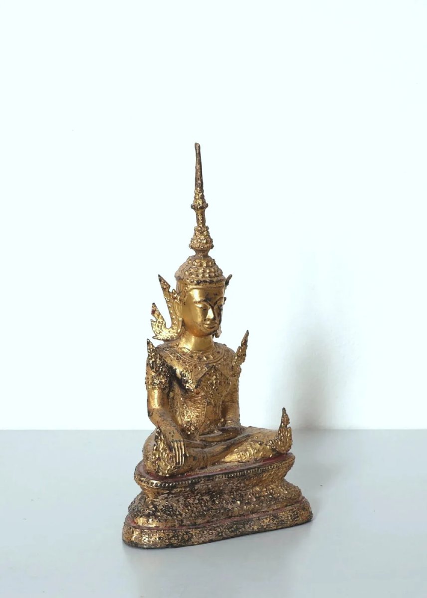 Gilded Bronze Buddha, Thailand, 19th Century-photo-3