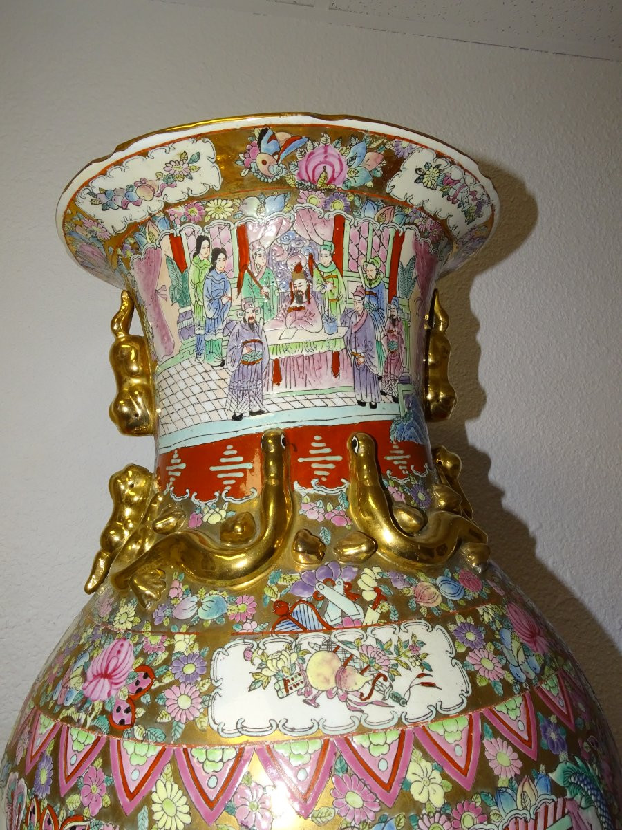 Impressive Canton Vase, 92 Cm, China, 19th Century, Perfect Condition-photo-2