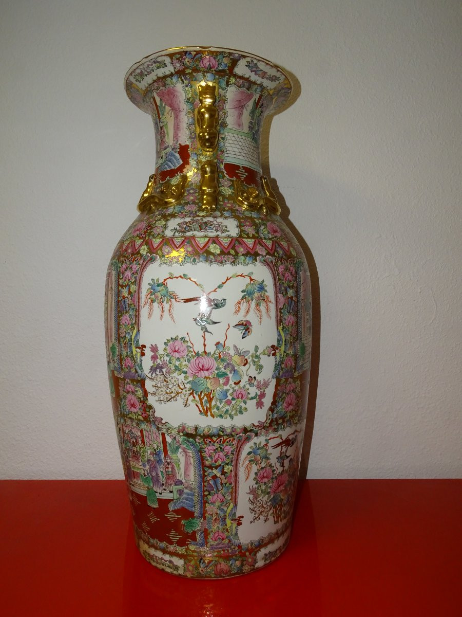 Impressive Canton Vase, 92 Cm, China, 19th Century, Perfect Condition-photo-1