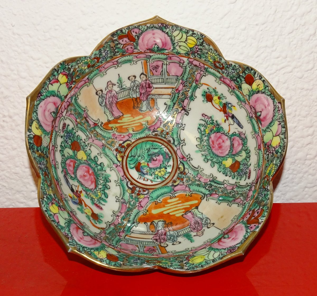 important bol porcelaine de canton dite famille rose, empereur Qianlong-photo-2