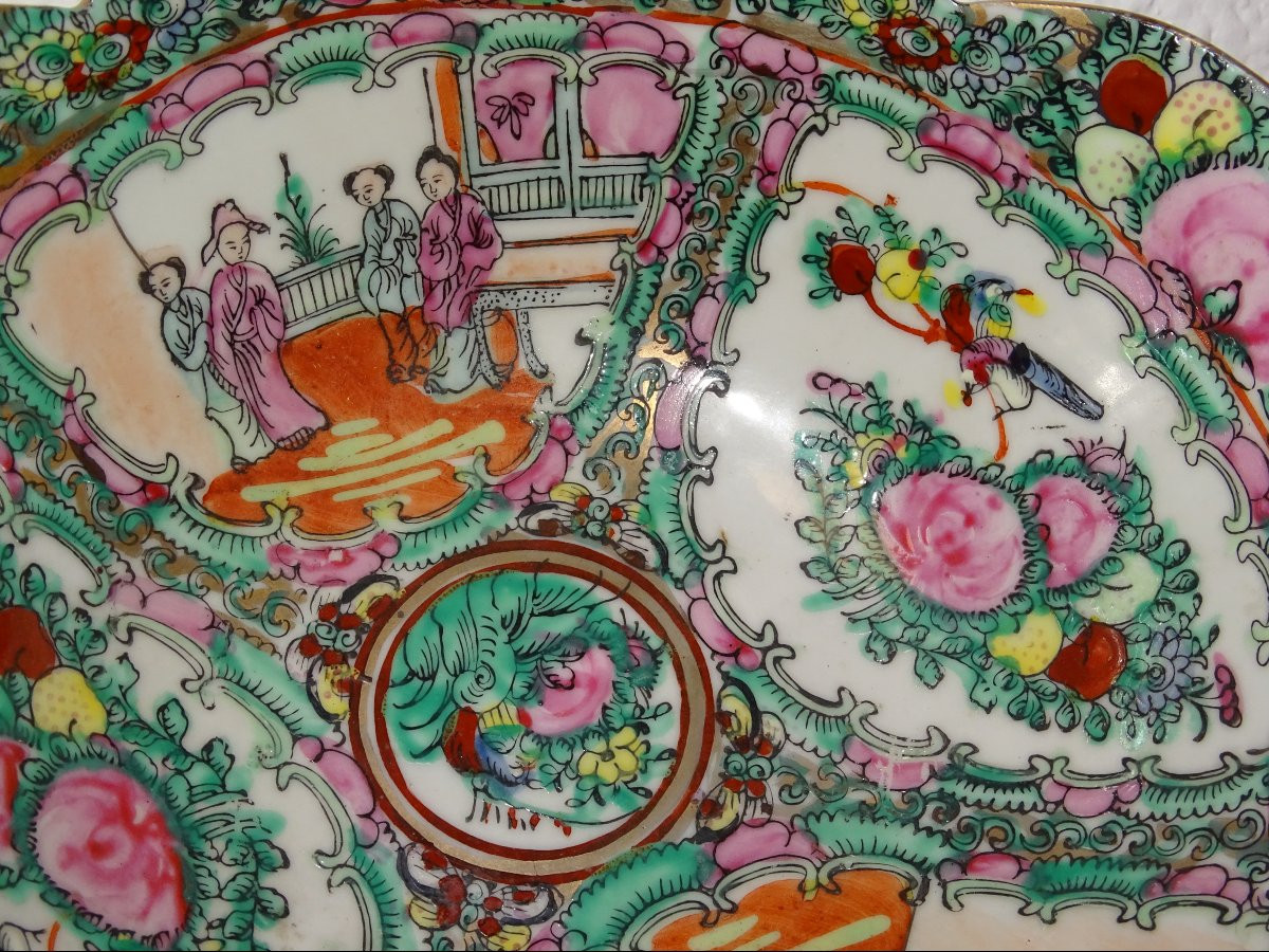 important bol porcelaine de canton dite famille rose, empereur Qianlong-photo-3