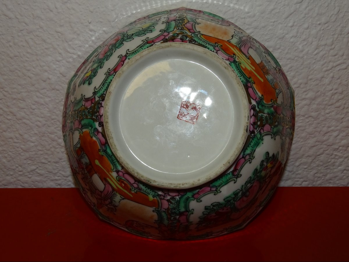 important bol porcelaine de canton dite famille rose, empereur Qianlong-photo-2