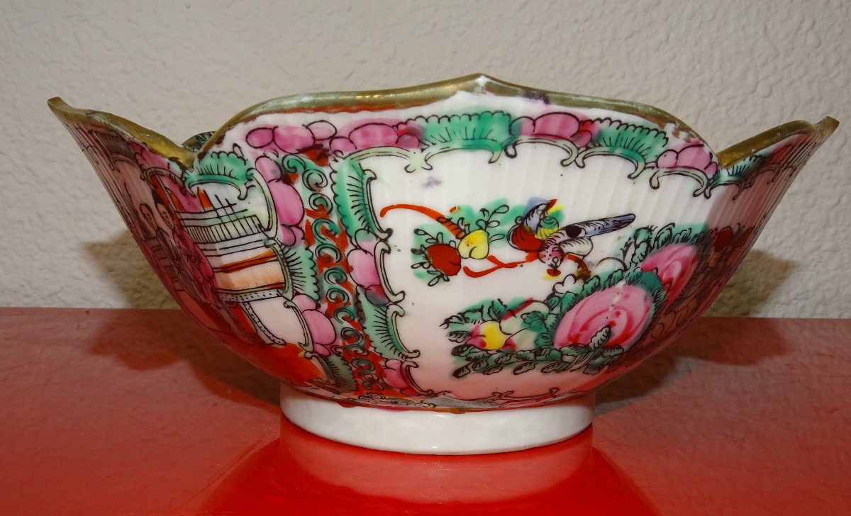 important bol porcelaine de canton dite famille rose, empereur Qianlong-photo-3