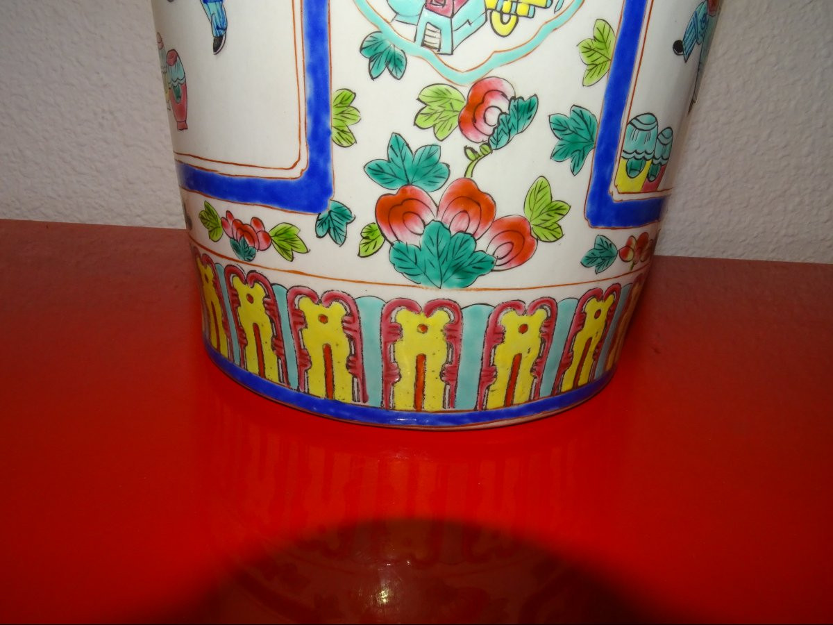 Pair Of Large Famille Rose Porcelain Vases, Qianlong Qing Dynasty, 1736-1795-photo-5