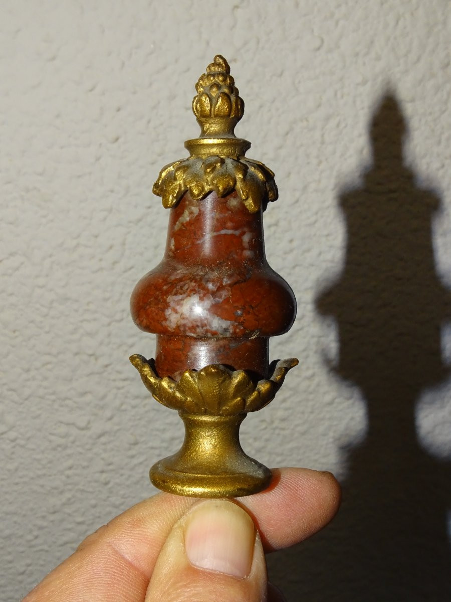 Pair Of Furniture Or Other Ornaments, Gilt Bronze And Marble, 19th Century-photo-4