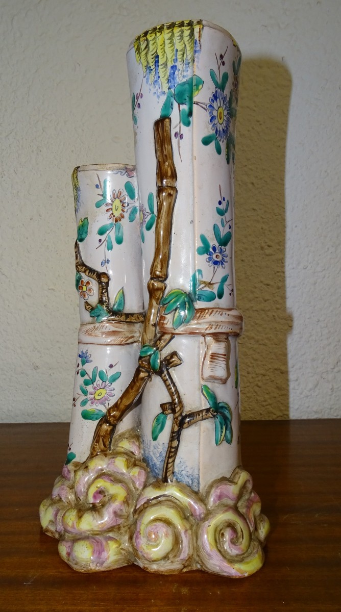 vase aux bambous gallé, signé saint clèment et G