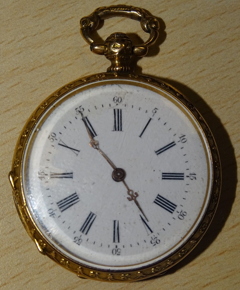 Montre Gousset Femme En Or, poinçon tete de cheval, 30 grammes-photo-4