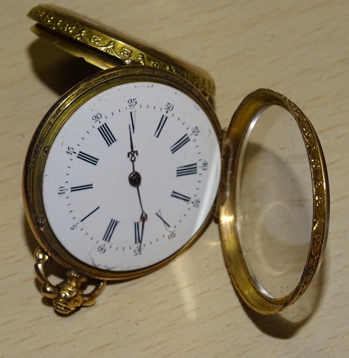 Montre Gousset Femme En Or, poinçon tete de cheval, 30 grammes-photo-4