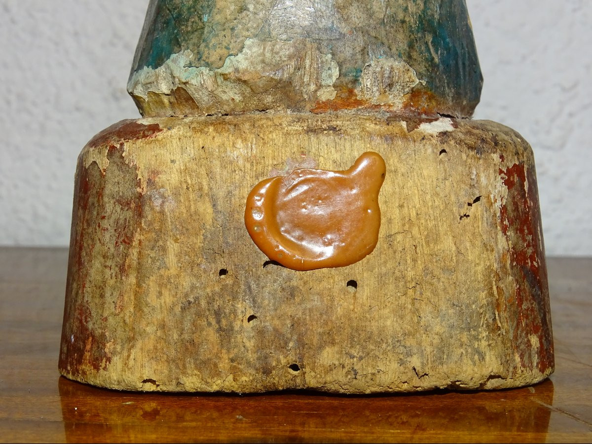 Ancient Statue Of A Buddhist Altar Dignitary, China Or Japan-photo-3