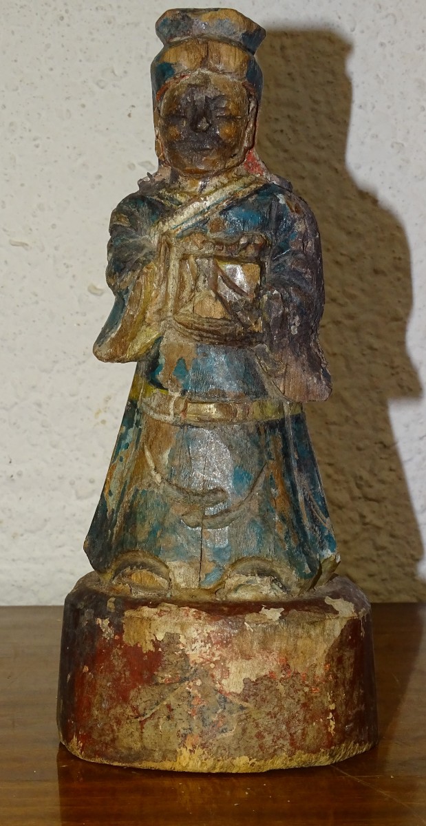 Ancient Statue Of A Buddhist Altar Dignitary, China Or Japan