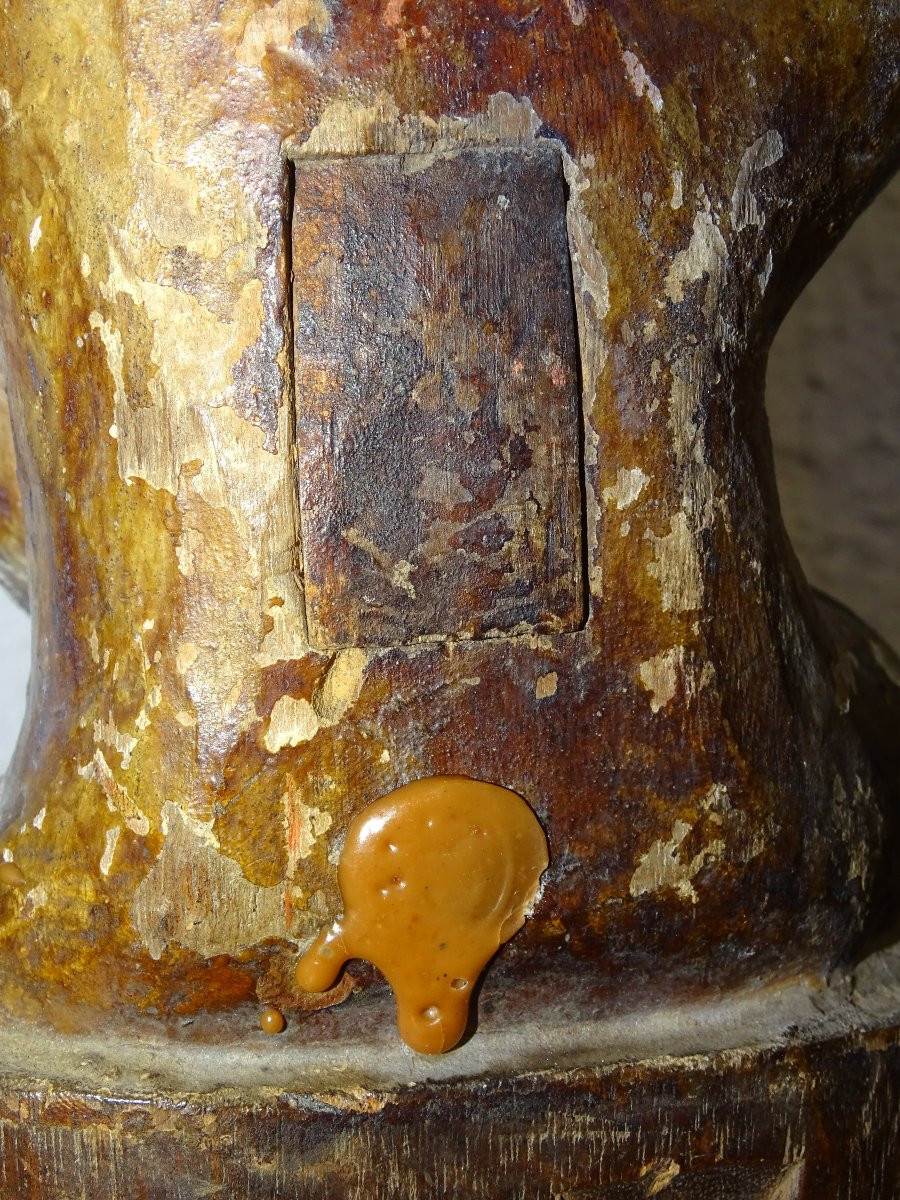 ancienne statue de dignitaire d'autel bouddhique, chine ou japon-photo-1