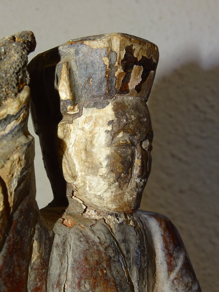 ancienne statue de dignitaire d'autel bouddhique, chine ou japon-photo-6