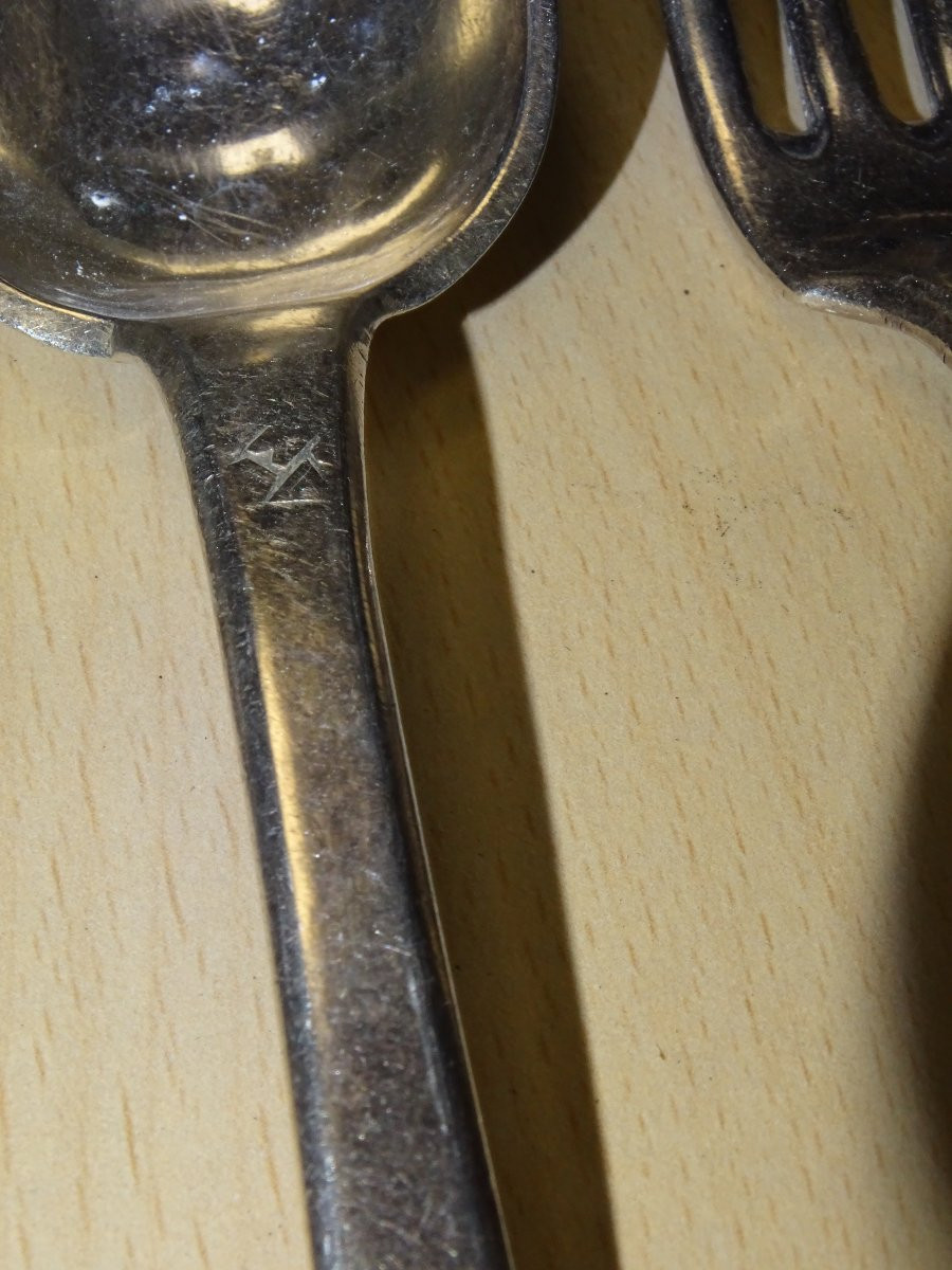 COUVERTS ARGENT MASSIF POINÇON VIEILLARD,PARIS CERES, B.CHENAILLER-photo-2