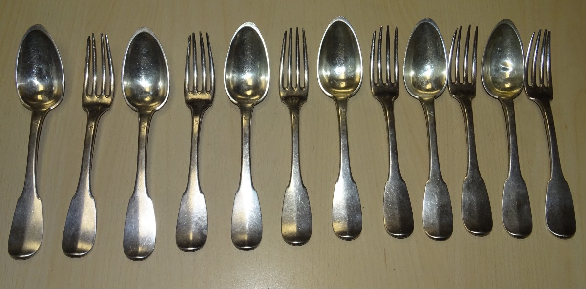 COUVERTS ARGENT MASSIF POINÇON VIEILLARD,PARIS CERES, B.CHENAILLER