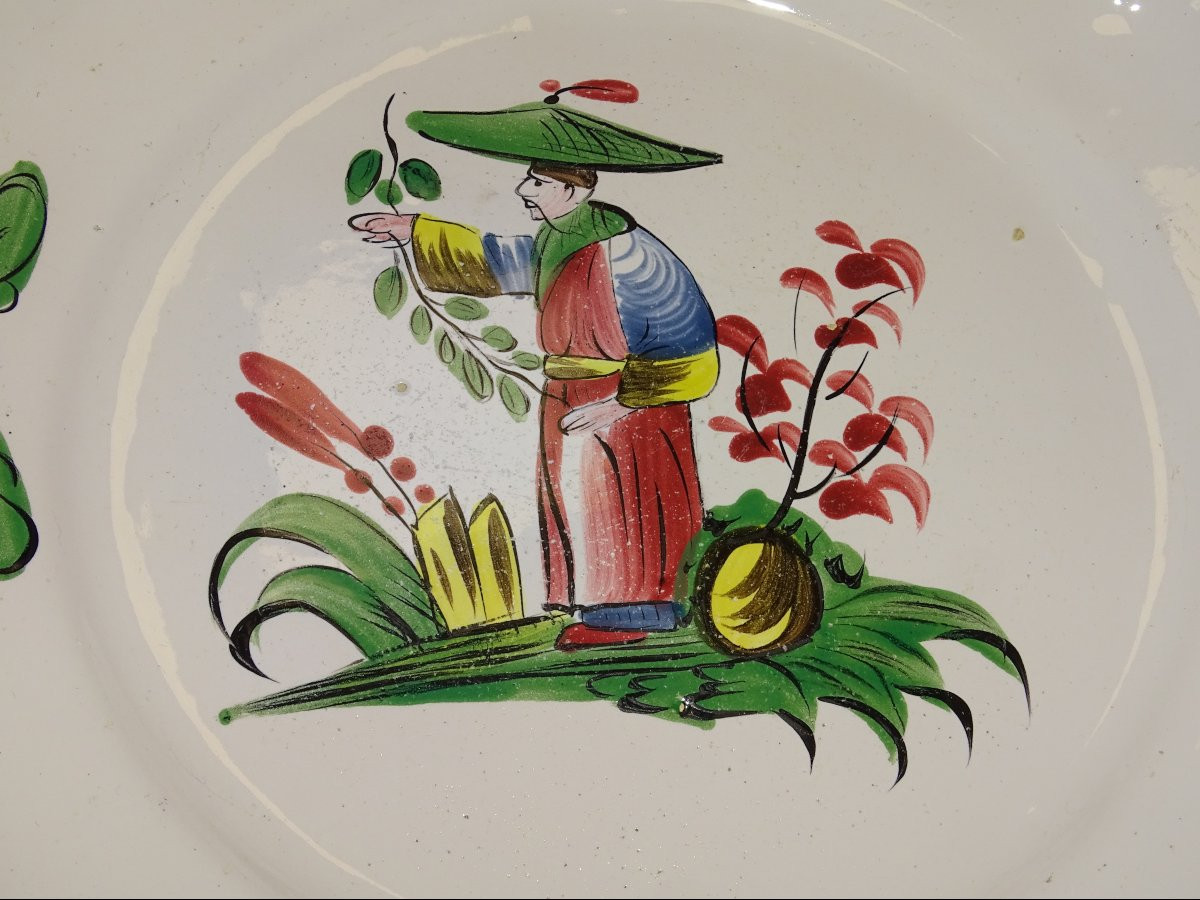 Large XVIIIth Century Faience Des Islettes Chinese Decor 31 Cm-photo-2