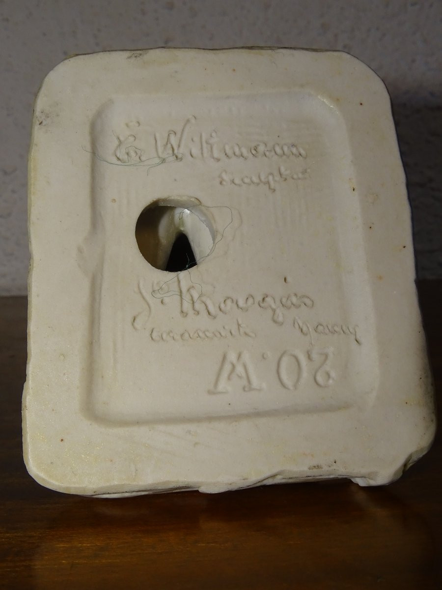 Gres Mougin Signed Ernest Wittmann, Early 20th Century, Old Woman Returning From The Market-photo-3