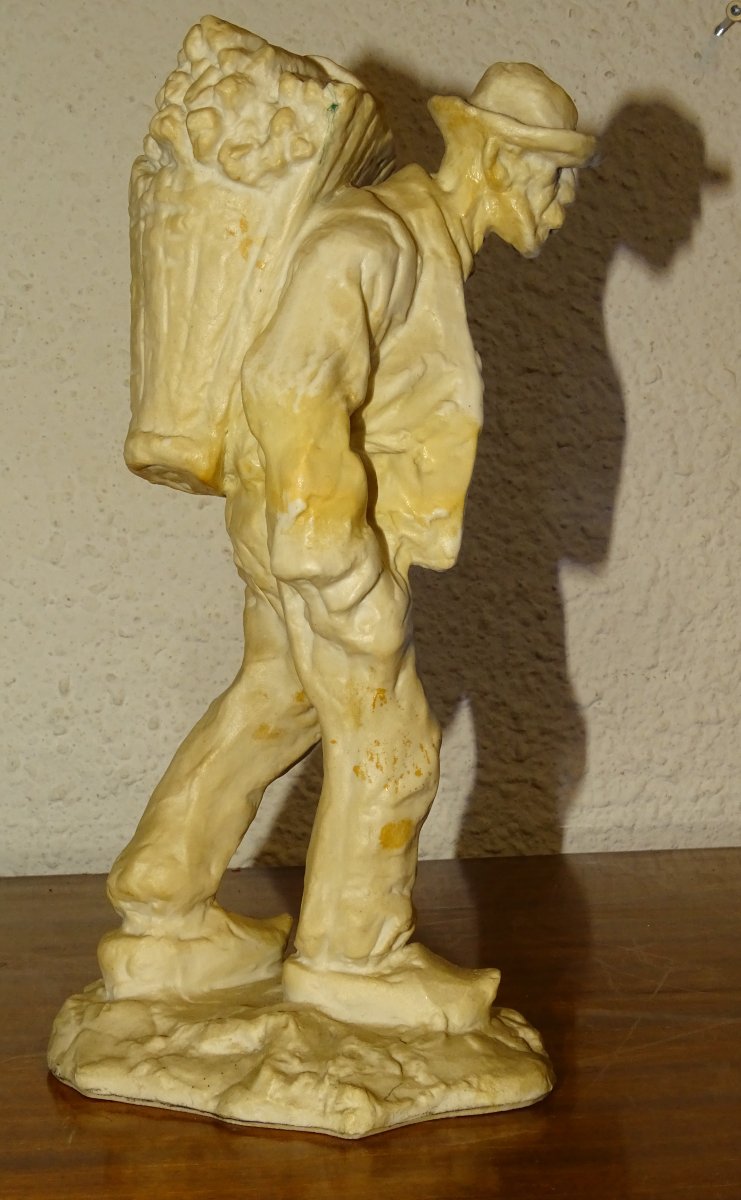 Antique Turn-of-the-century Gres Mougin By Ernest Wittmann, The Man With The Hood-photo-4