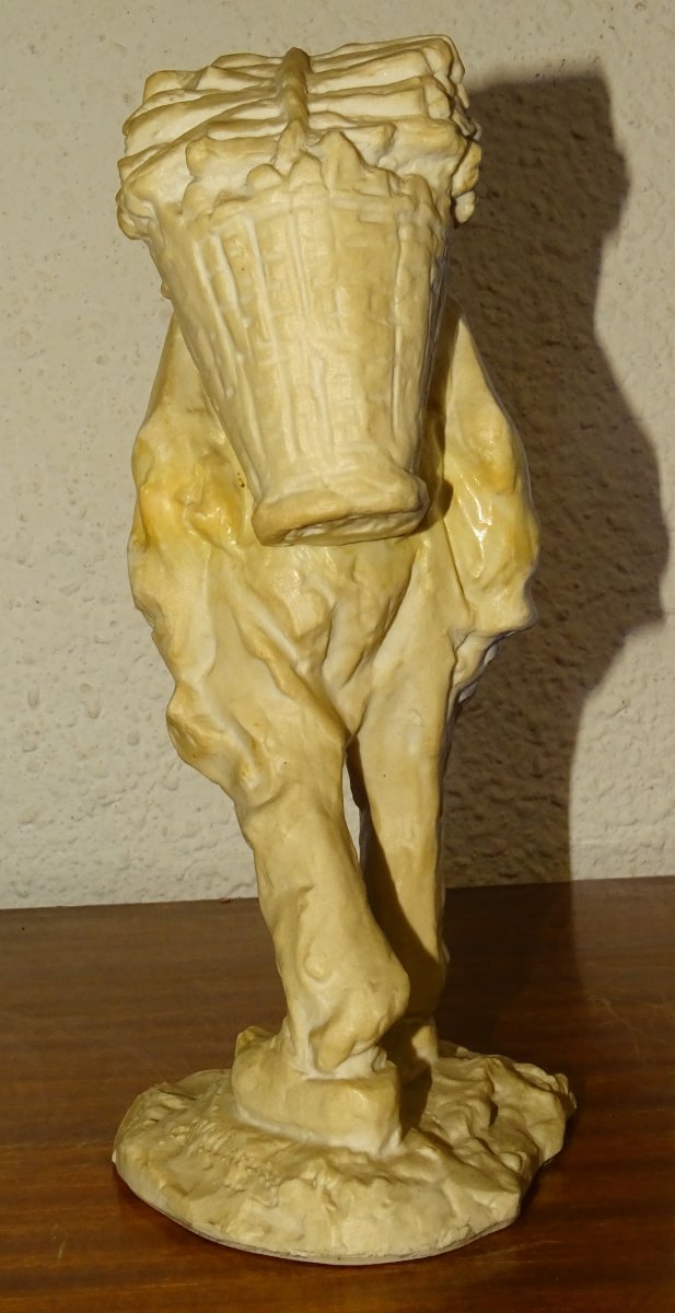 Antique Turn-of-the-century Gres Mougin By Ernest Wittmann, The Man With The Hood-photo-1