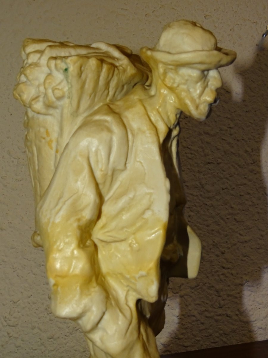 Antique Turn-of-the-century Gres Mougin By Ernest Wittmann, The Man With The Hood-photo-2