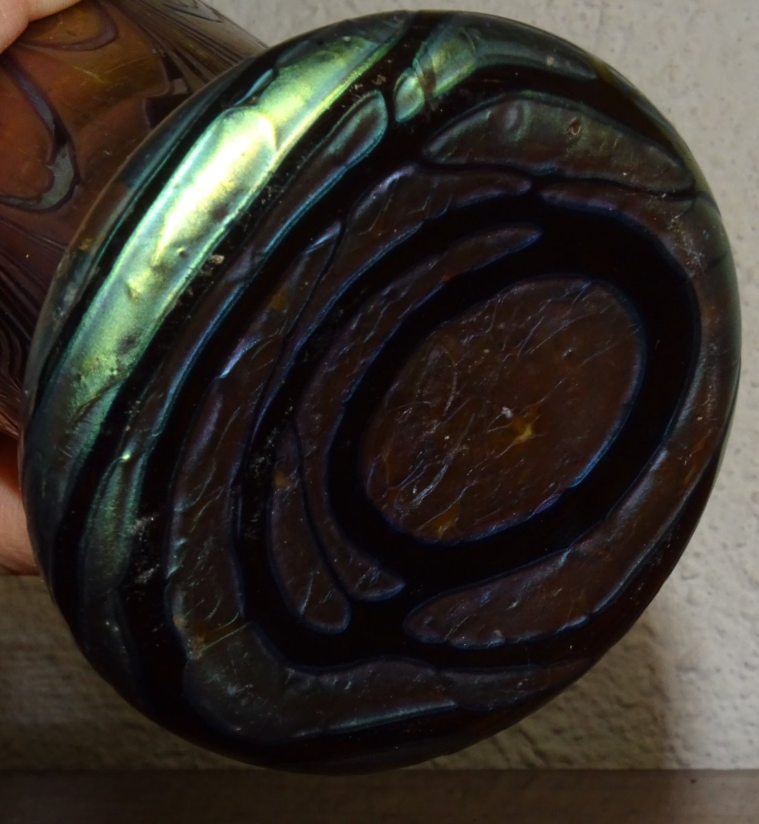 grand vase loetz ou kralik, 36 cm époque 1900-photo-2