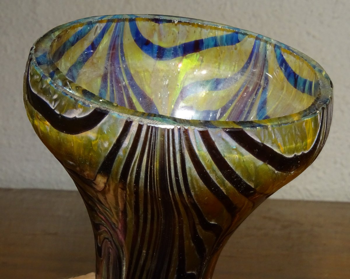 grand vase loetz ou kralik, 36 cm époque 1900-photo-6