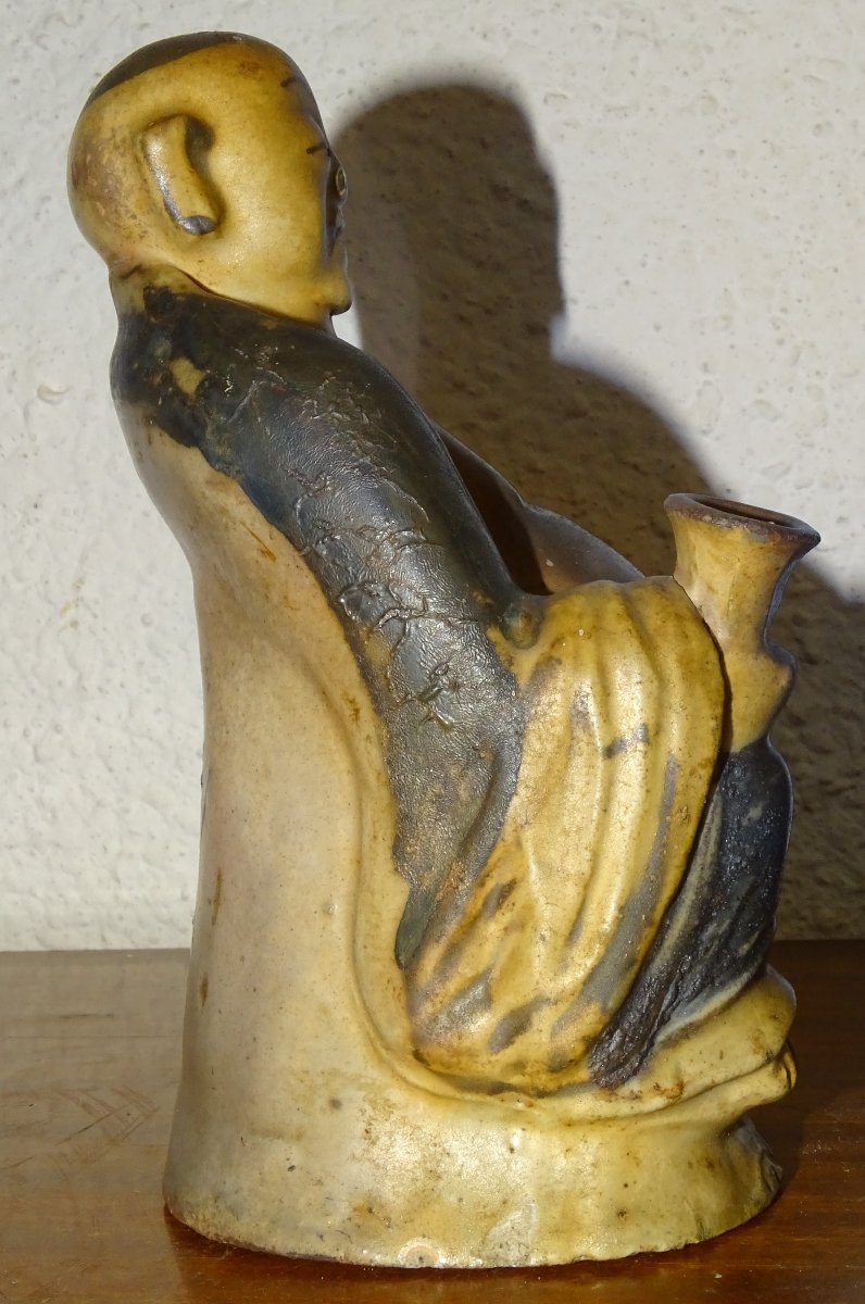 ancien moine bouddha buveur, chine ou japon, XIXème-photo-3