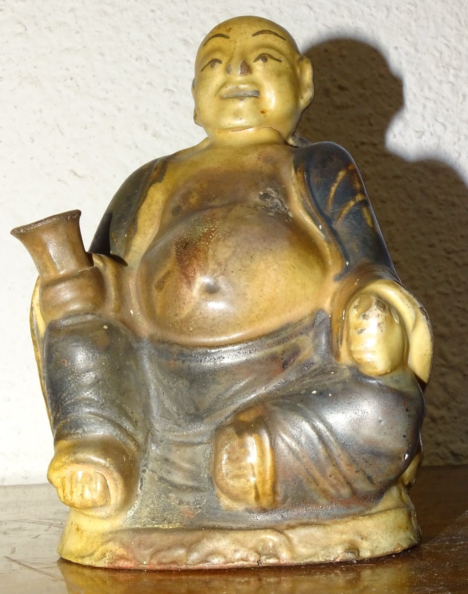 ancien moine bouddha buveur, chine ou japon, XIXème-photo-1