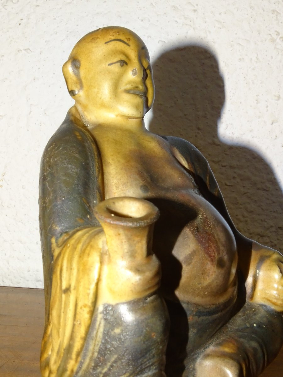 ancien moine bouddha buveur, chine ou japon, XIXème-photo-2