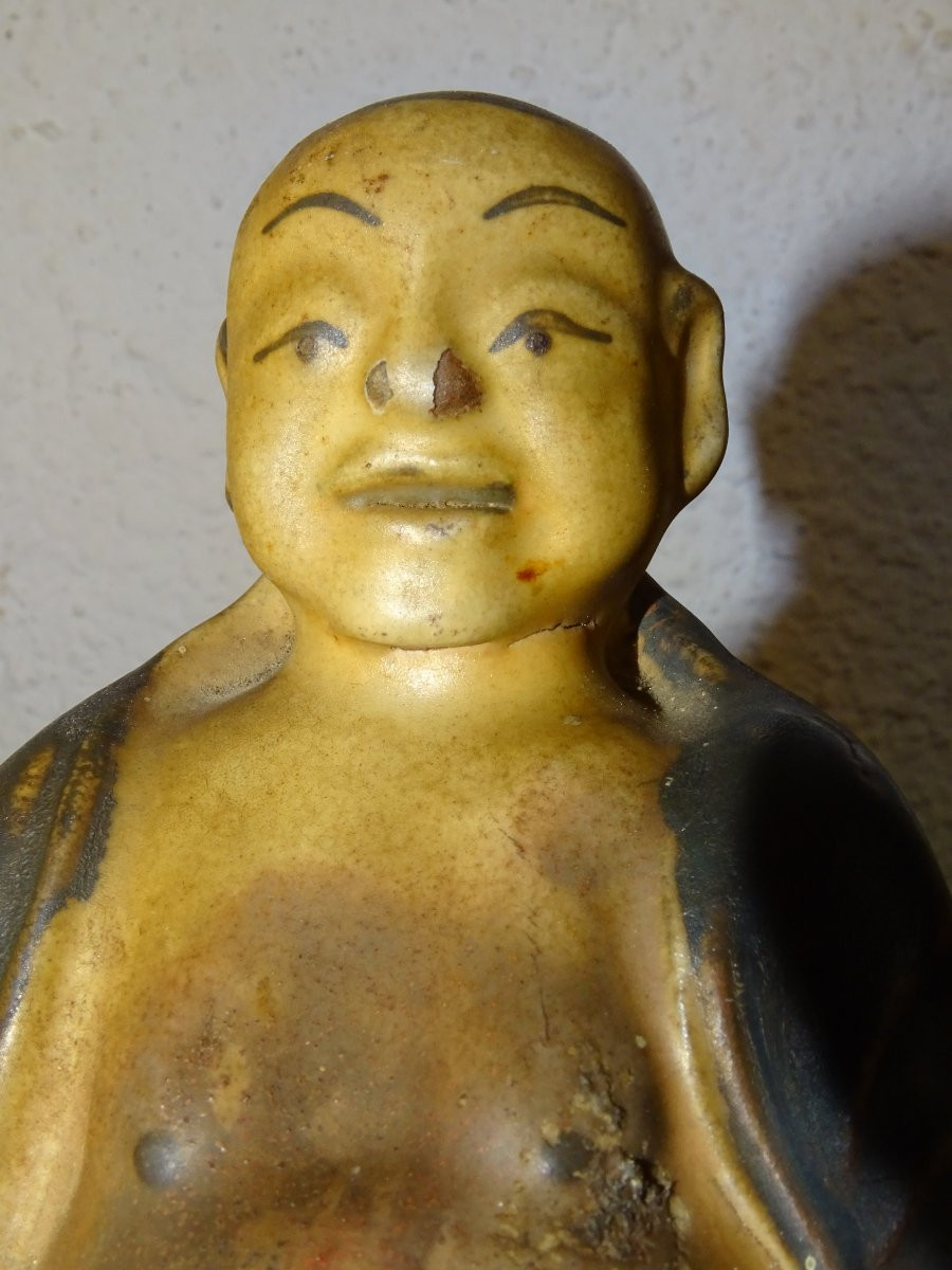 ancien moine bouddha buveur, chine ou japon, XIXème-photo-4