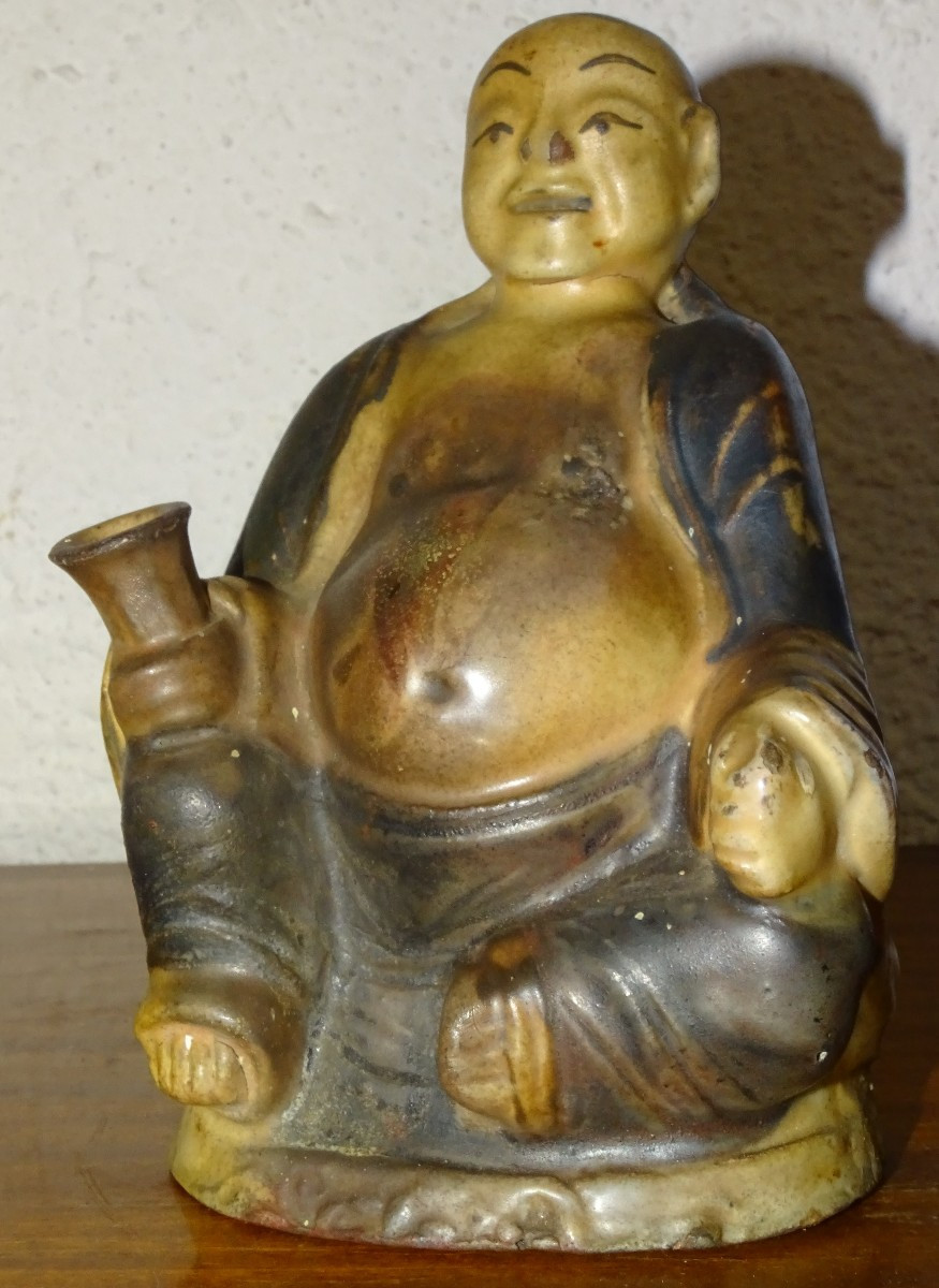 ancien moine bouddha buveur, chine ou japon, XIXème