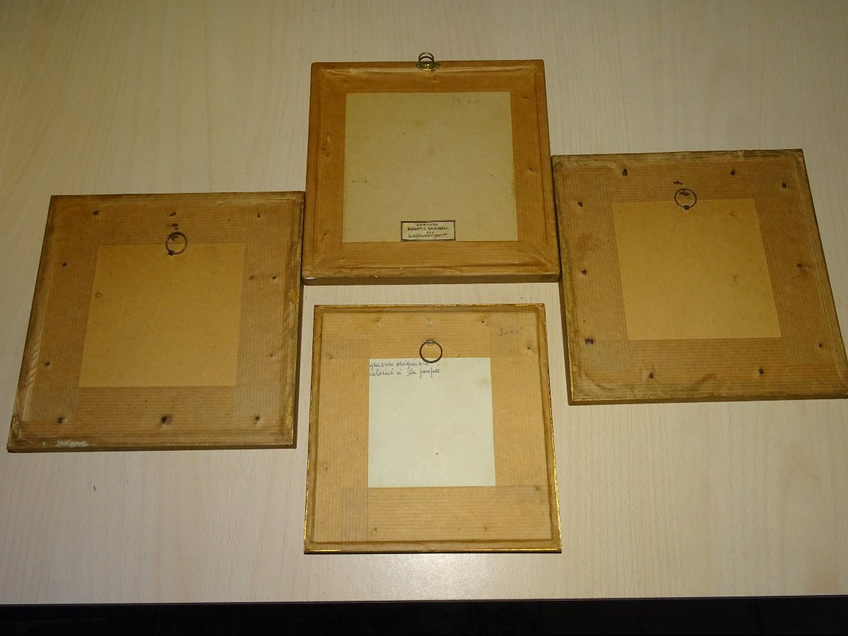 4 Gravures du XIXème, G.Schlumberger, Fragonard, cadres doré-photo-6