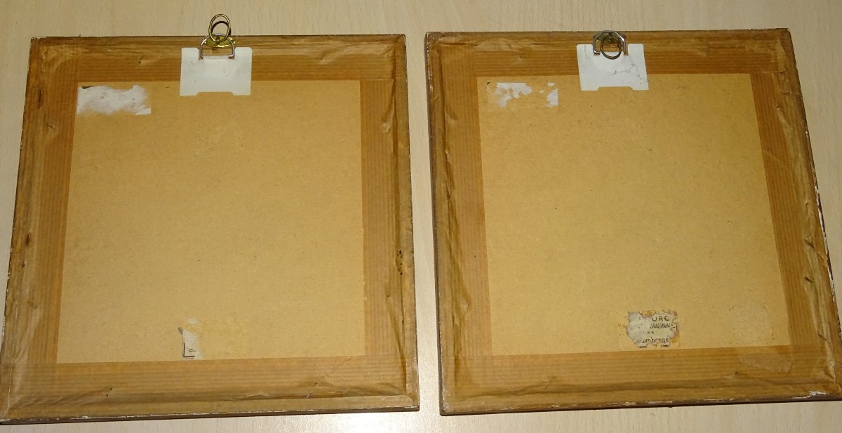 2 19th Century Engravings, G.schlumberger, Fragonard, Gilded Frames-photo-2