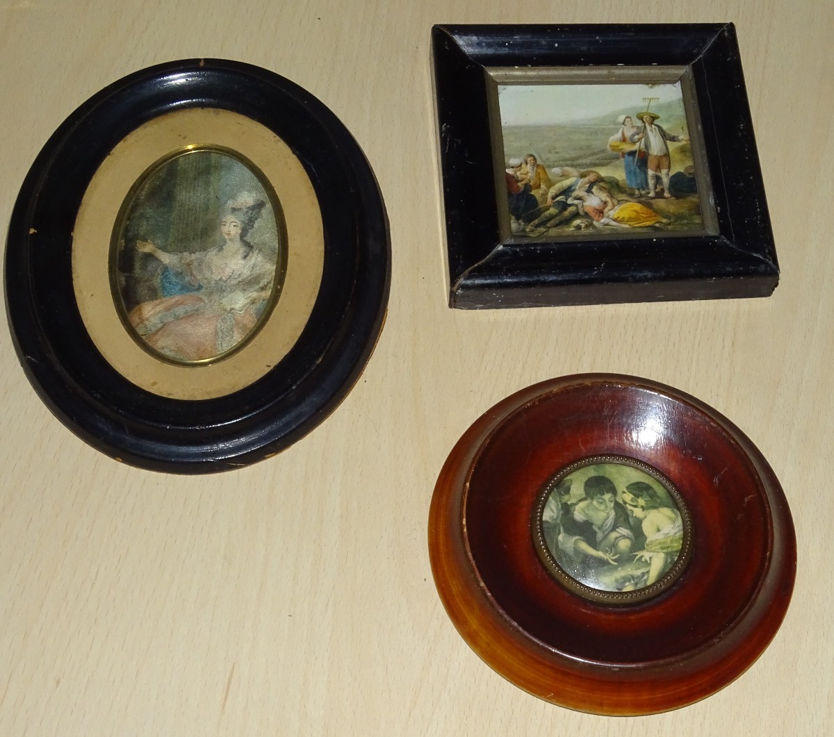 3 miniatures peinte du XIXème