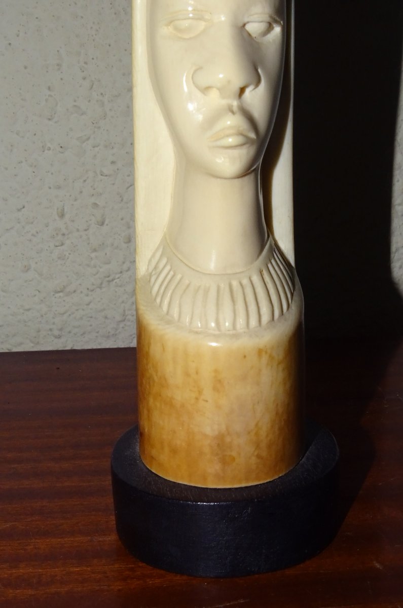 African Ivory Sculpture, Early 20th Century, 40 Cm-photo-4