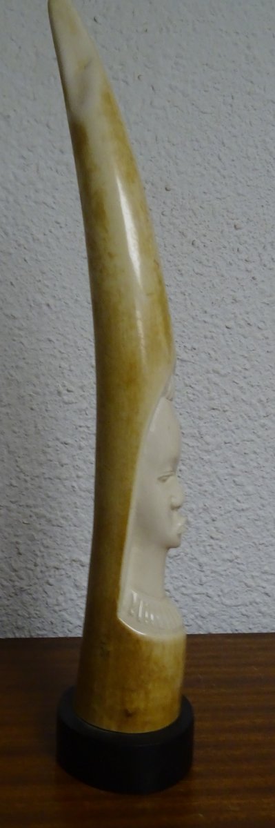 African Ivory Sculpture, Early 20th Century, 40 Cm-photo-3