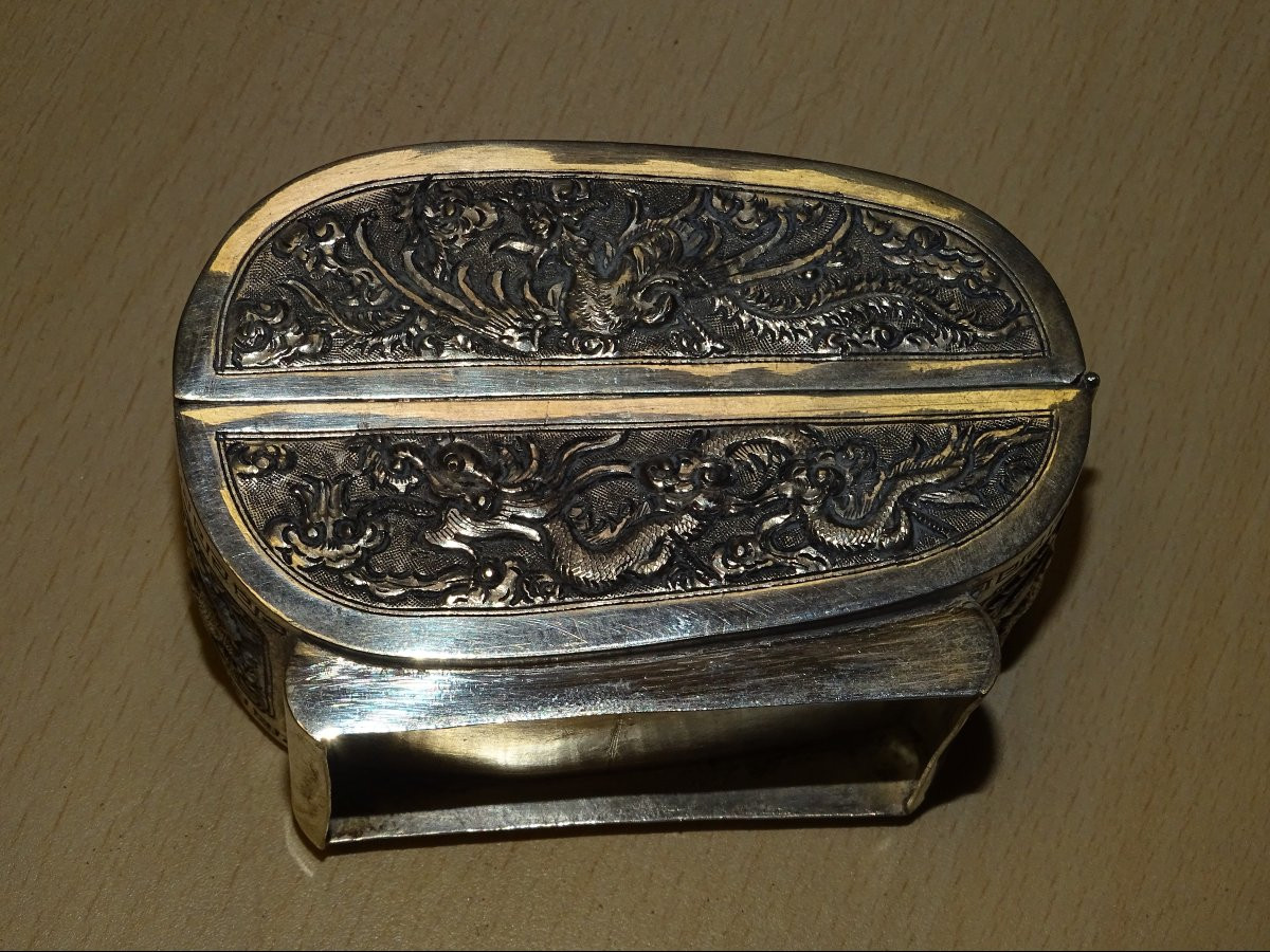 Boite a betel En Argent, Asie Du Sud Est, Début Du XXeme-photo-4