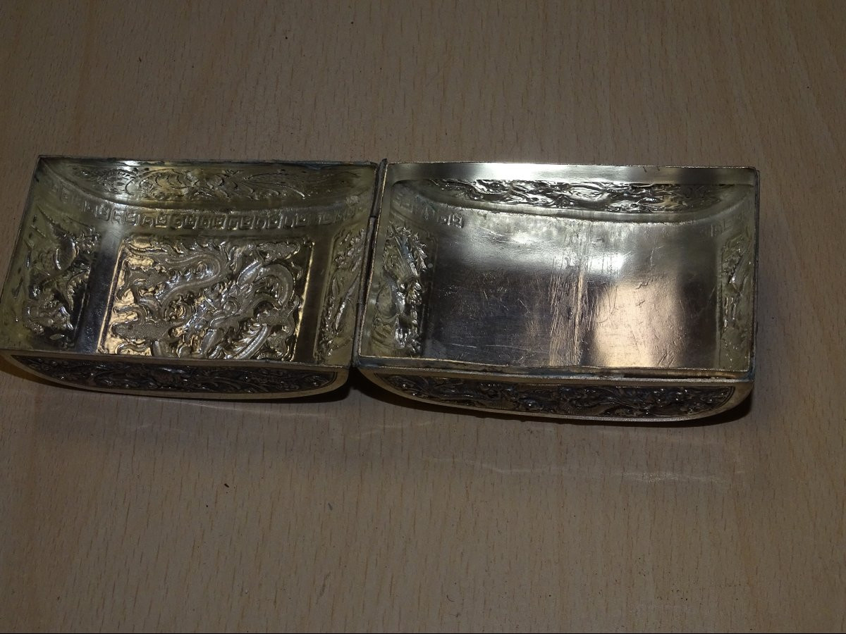 Boite a betel En Argent, Asie Du Sud Est, Début Du XXeme-photo-3