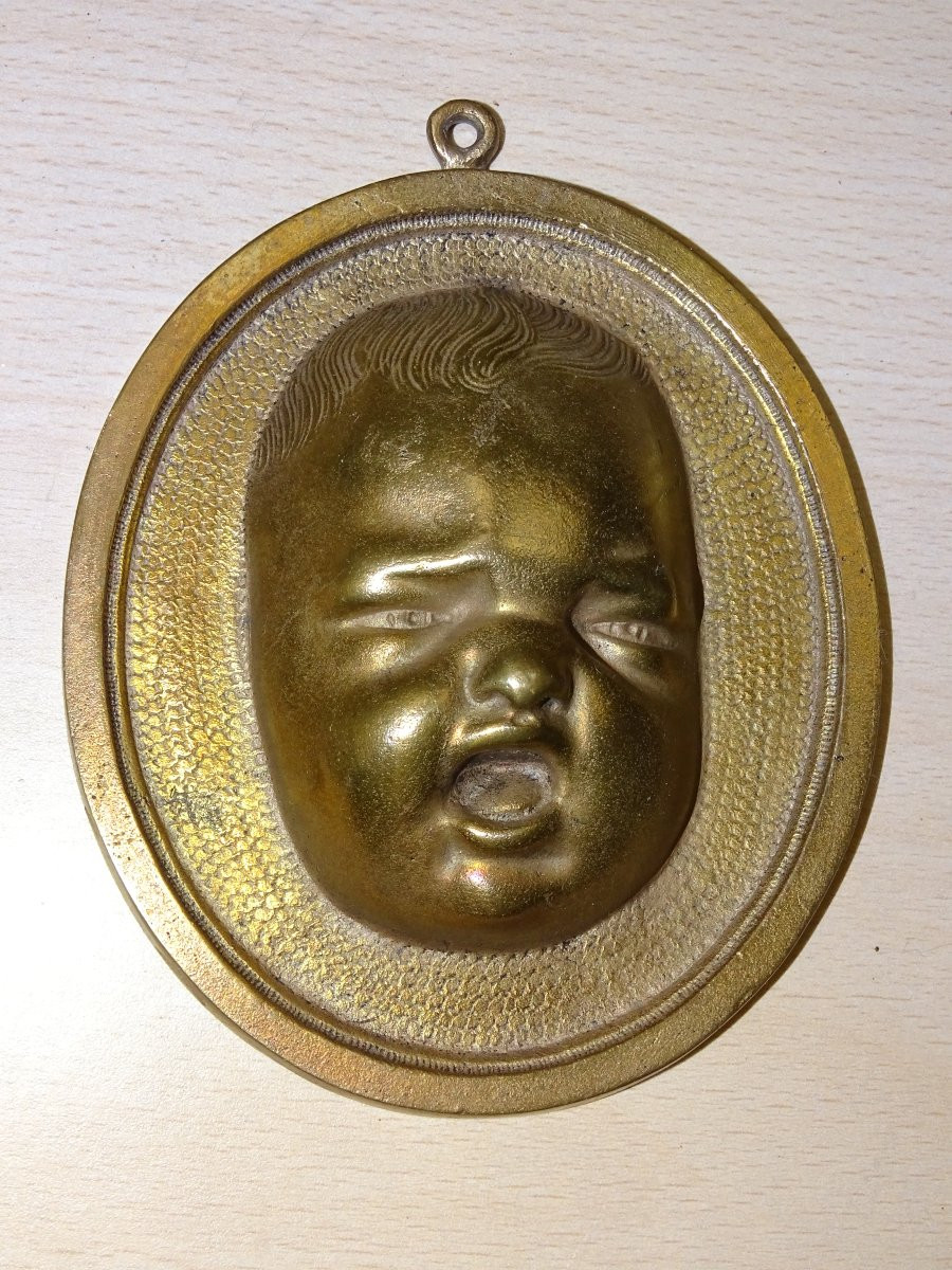 Paire de médaillons murals en bronze « Jean qui rit, Jean qui pleure », XIXᵉ siècle-photo-3