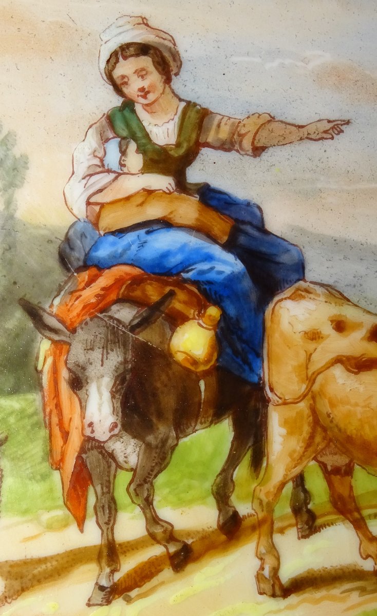 plaque murale XIXème porcelaine imitant cache pot-photo-2