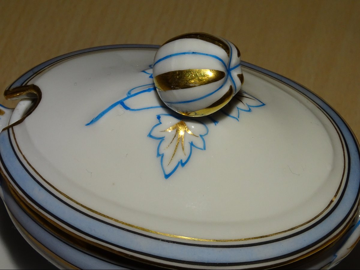 Porcelain Mustard Pot, Old Paris, 19th Century-photo-4