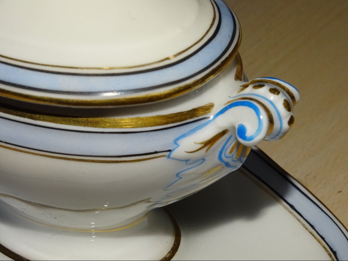 Porcelain Mustard Pot, Old Paris, 19th Century-photo-1